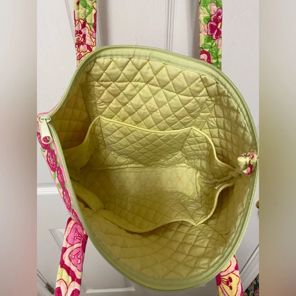 Quilted Floral Yellow & Pink Tote